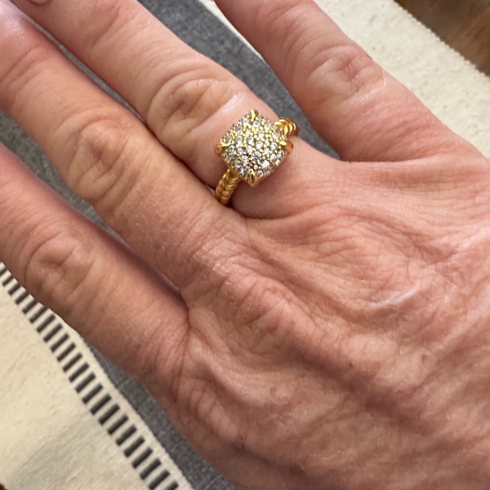 Elegant Designer Inspired Cable Gold plated Women's Ring